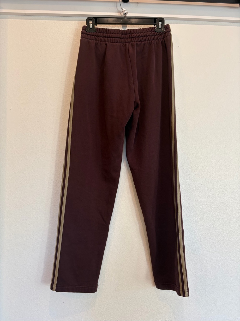 adidas Men's Brown/Maroon Track Pants with Beige Stripes - Picture 9 of 9